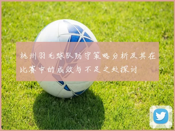 杭州羽毛球队防守策略分析及其在比赛中的成效与不足之处探讨